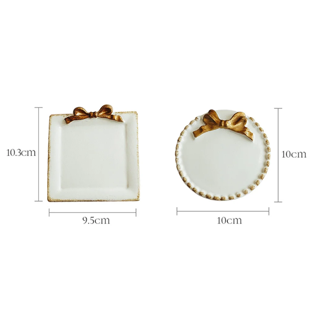 2Pcs Resin Jewelry Display Tray Creative Photography Prop Desktop Ornament Decorative Tray Earring Storage Holder Durable