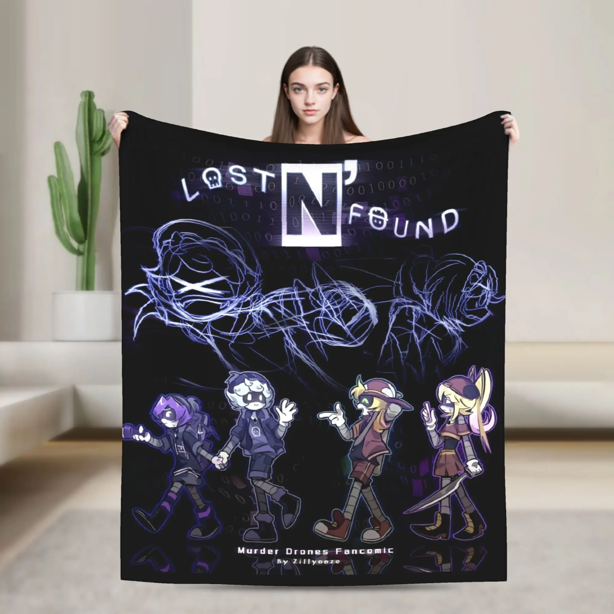 Murder Drones Games Blankets  Fuzzy Funny Warm Throw Blankets for Bed Sofa Textile Decor,