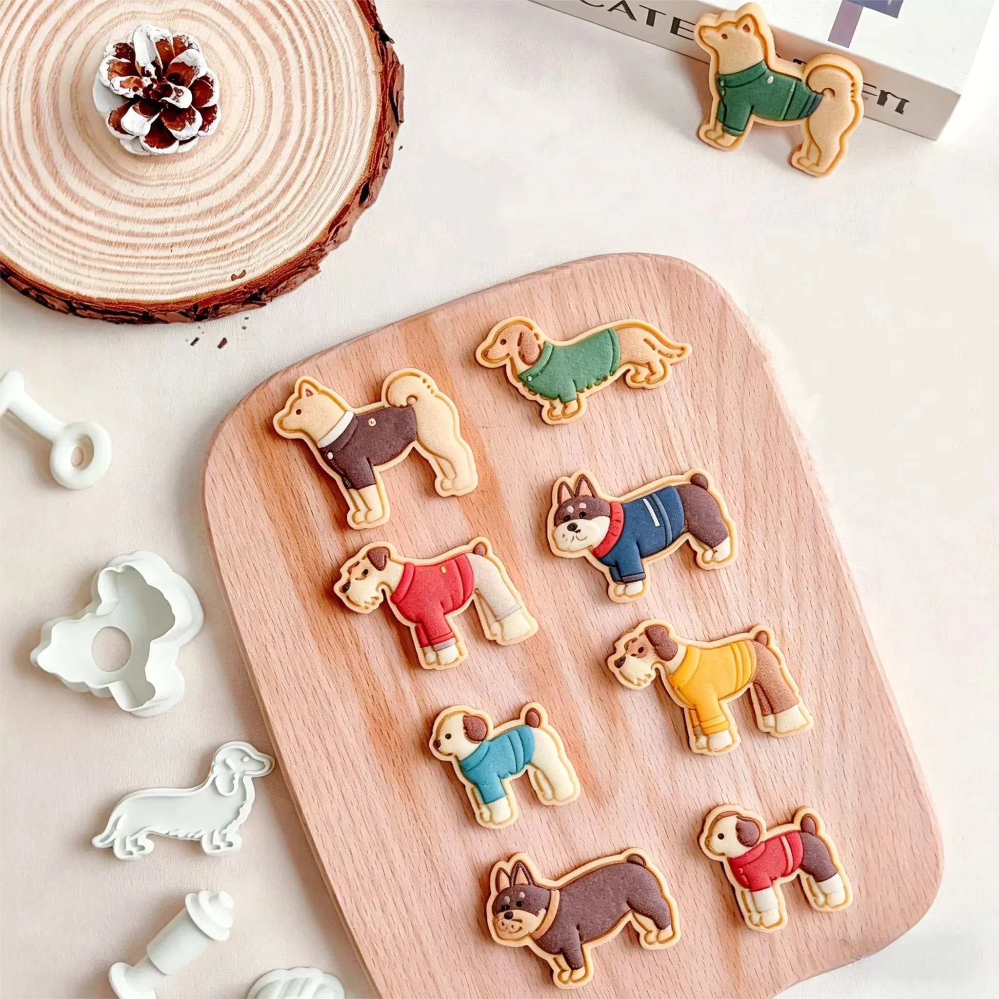 Puppy Cookie Cutters Set Themed 3D Baking Molds Fondant Cake Decoration Pastry Biscuit Stamps Essential Baking Accessories