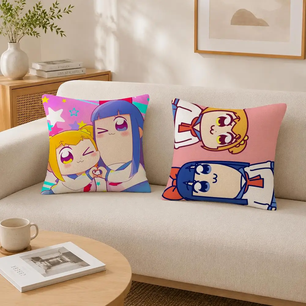 Anime Pop Team Epic Cushion Cover Soft Fluffy Short Plush  Pillow Case Home Decor