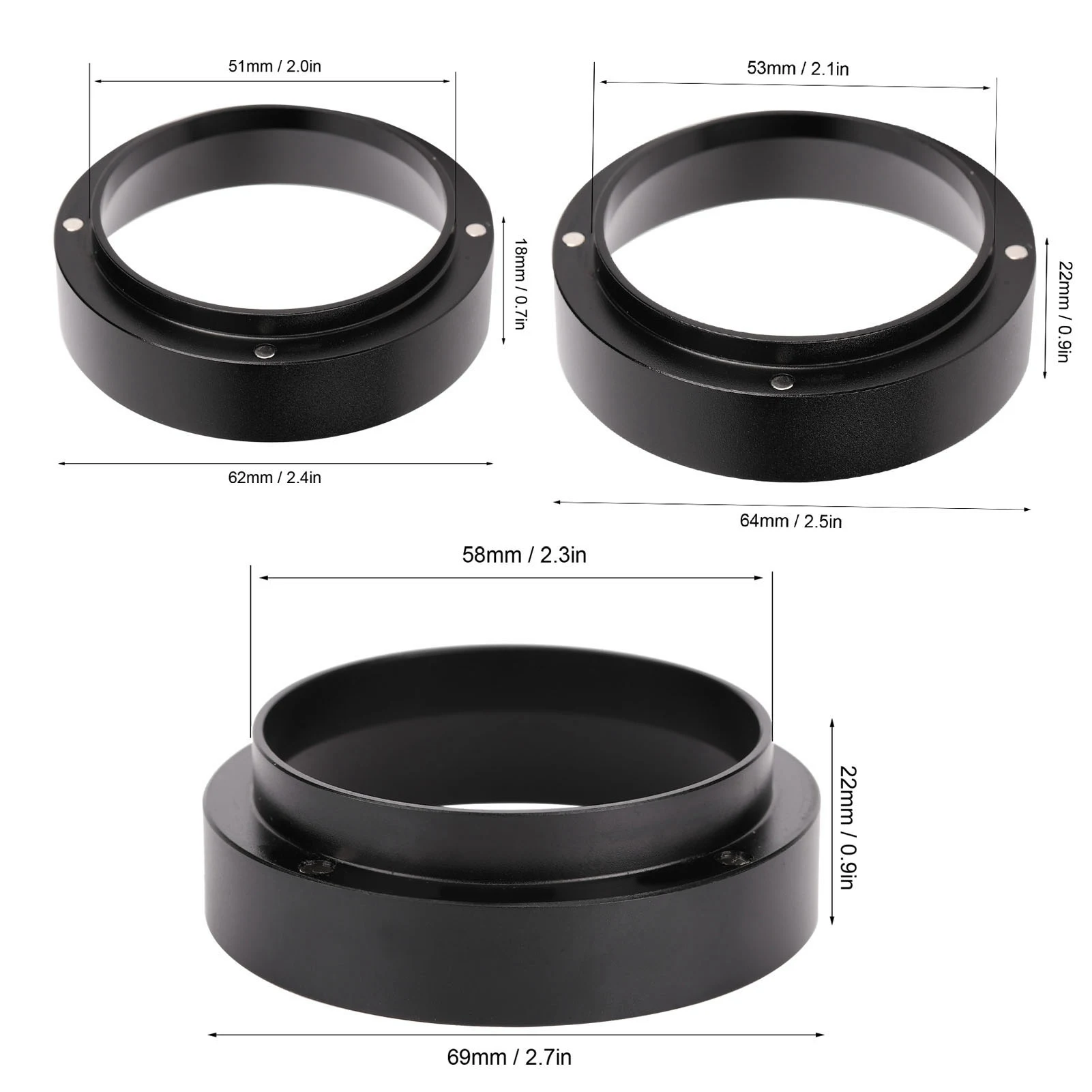 Anillo dosificador de polvo de café, embudo con reemplazo magnético, accesorio para cafetera