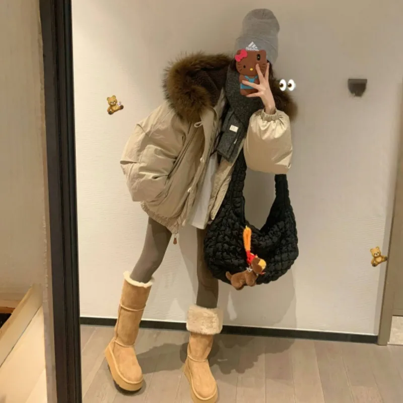 Autumn Winter Parkas Women High End Jackets Vintage Basics Women Clothing Casual Padded Korean Style Loose Coats Outerwear C192