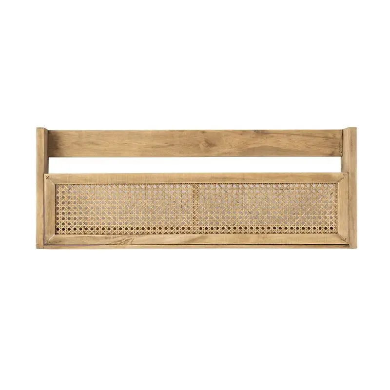 رف كتب مجلة معلق على الحائط من الخشب الصلب من الروطان على الطراز الياباني لغرفة النوم وغرفة المعيشة جدار بسيط لتخزين الكتب رف كتب الصور