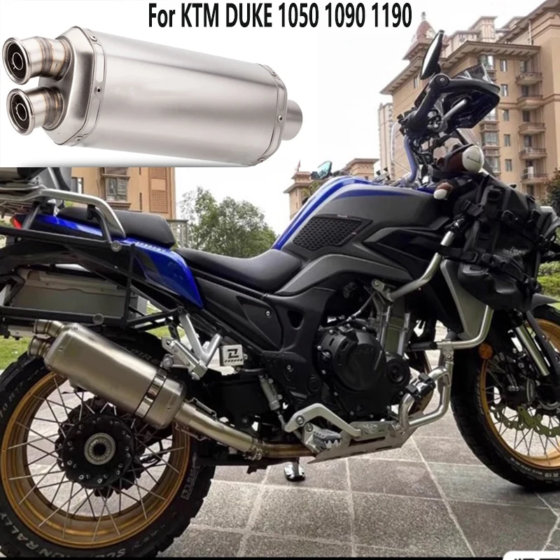 

ExhaustMotorcycle Muffler Dual Escape Right Side with DB Killer Laser for G310R R1200GS Z1000 Z900 Z400 cb190 51mm Universal