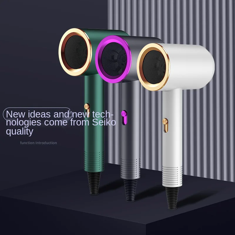 منفاخ هواء توربيني كهربائي عالي السرعة، منخفض الضوضاء، درجة حرارة ثابتة، سريع الجفاف، مجفف شعر محمول بالأيونات السالبة