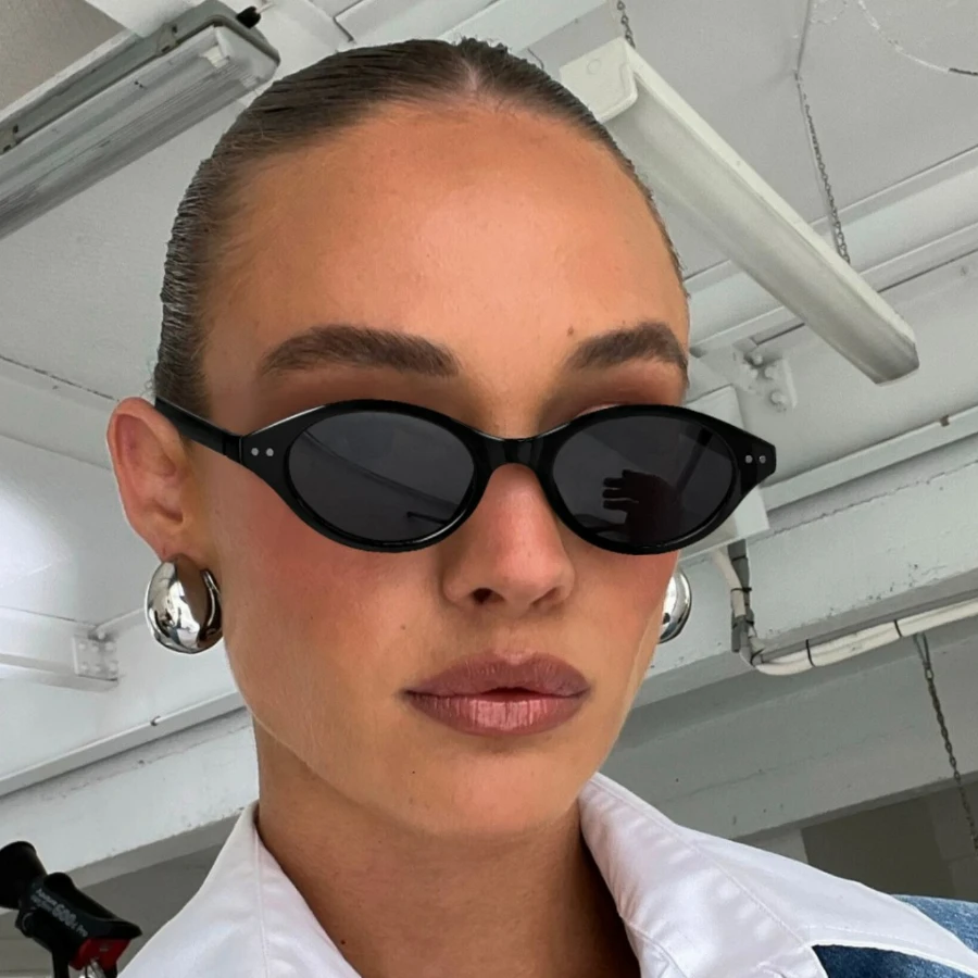 

Oval Small Frame Rice Nails Vintage Ladies Fashion Sunglasses Babes Cool Suitable for Street Vacation Beach Accessories