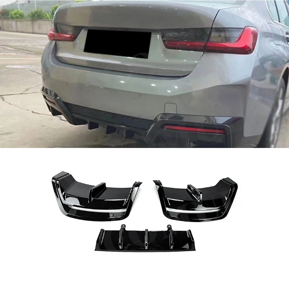 

VACOMUL ABS Carbon Car Rear Bumper Diffuser Lip Rear Side Splitters Spoiler Lip For BMW I3 2022+ Gloss Body Kits Tuning Bodykits