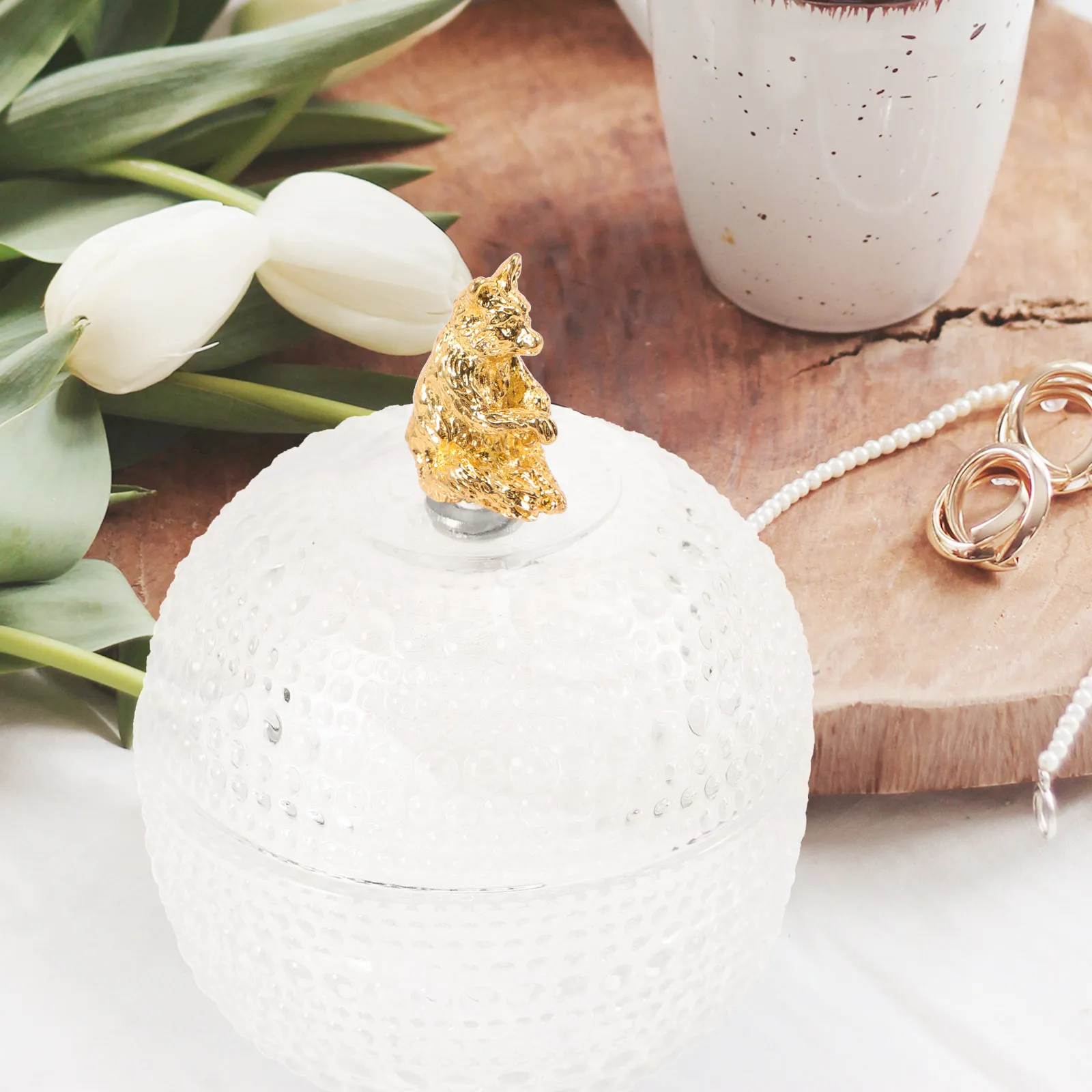 

Lidded Glass Jewelry Jar Transparent Sealed Storage Jar for Jewelry Candy Snacks Dried Food Household Kitchen Pantry Restaurant