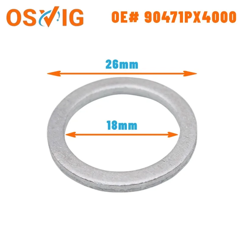 

20 шт. OE # 90471-PX4-000 Подходит для прокладок сливной пробки топливного бака Honda и уплотнительных колец масляного поддона трансмиссии.