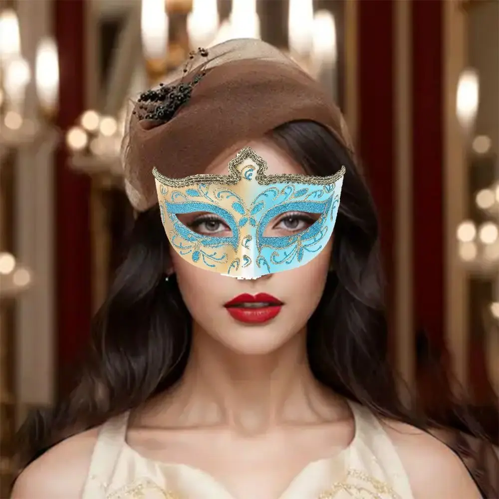 ปาร์ตี้คอสเพลย์ Props หน้ากากฮาโลวีนหน้ากากครึ่งหน้าพลาสติก Glitter หน้ากาก Carnival เครื่องแต่งกาย Props Phantom Dancer Mask