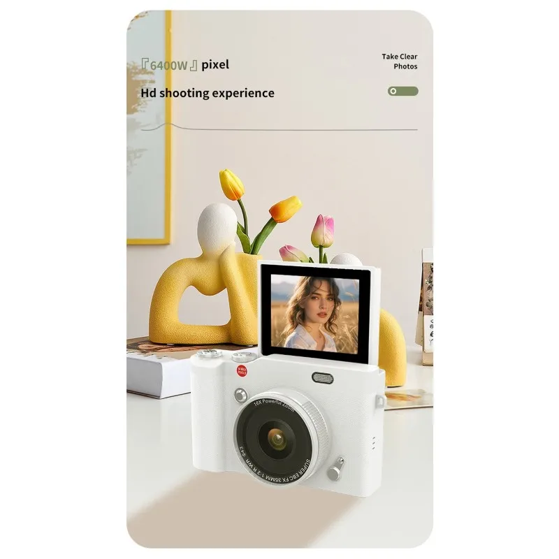 A63T-Student Selfie Camera Retro CMOS HD Flip Screen Entry-Level 4K High Pixel Dual Camera Electronic Image Stabilization