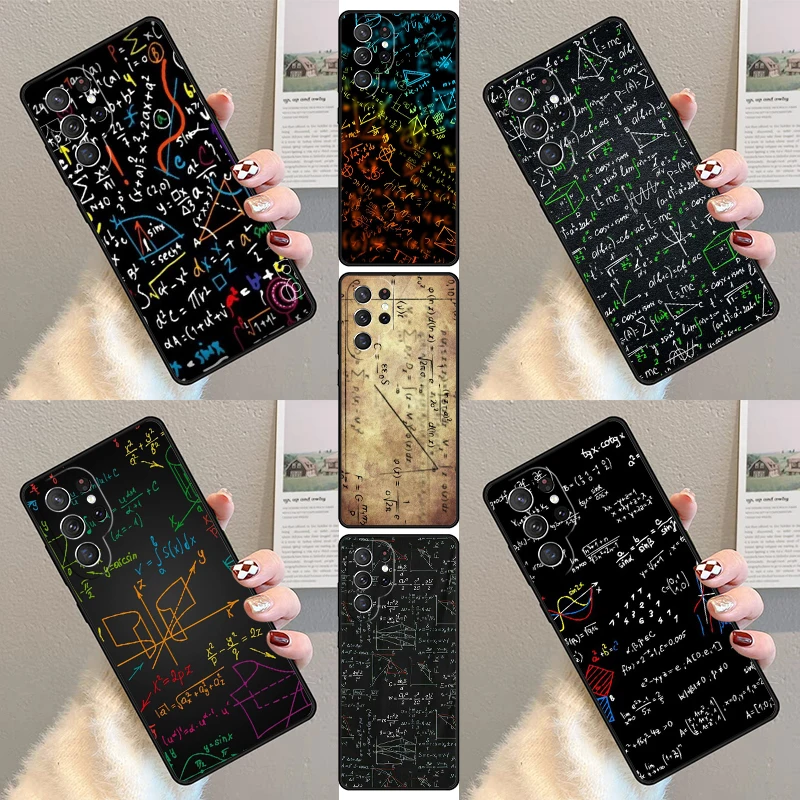 Science Math Physics Formulas Phone Case For Samsung Galaxy S23 S21 S20 FE S24 S22 Ultra Note20 S10 S9 S8 Plus Silicone Cover