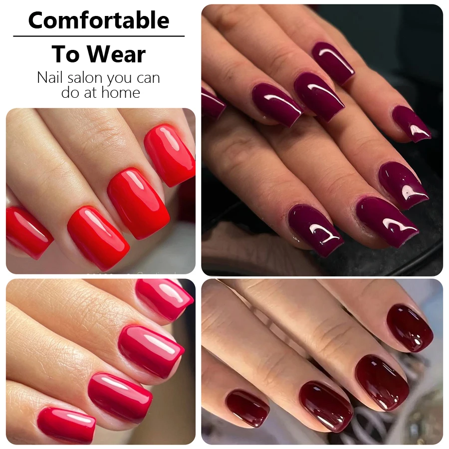 96 Stück kurze künstliche Nägel zum Aufdrücken, glänzend, einfarbig, künstliche Nägel mit vollständiger Abdeckung für die Maniküre im natürlichen Look – Detail 4
