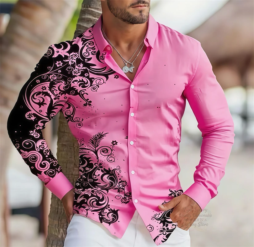 

Men's Shirts High Quality Long Sleeve Suit Shirts, Outdoor Street Trend Lapel Button Suit Shirts, Fashion Designer Style XS-6XL