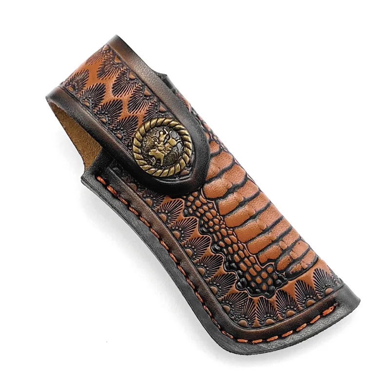 Folding Knife Cowhide Cow Leather Storage Bag Sheath With Buckle Swiss Army Knives Pliers Tool  Scabbard Cover Holder