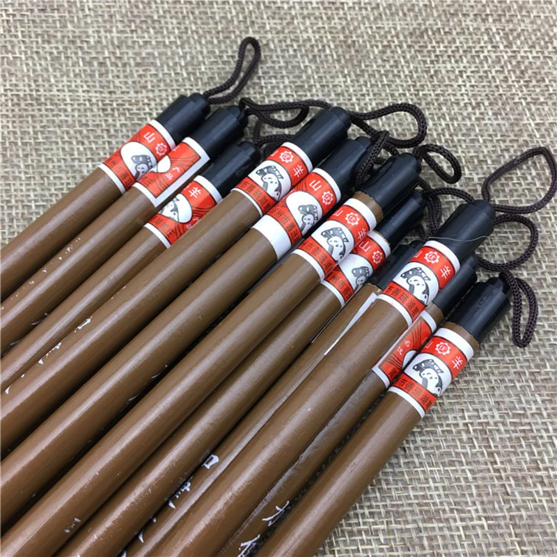 5PCS Bamboo Calligraphy Brush Pen Wool Chinese Calligraphy Painting Brush Pen Weasel Hair Regular Script Writing Brush