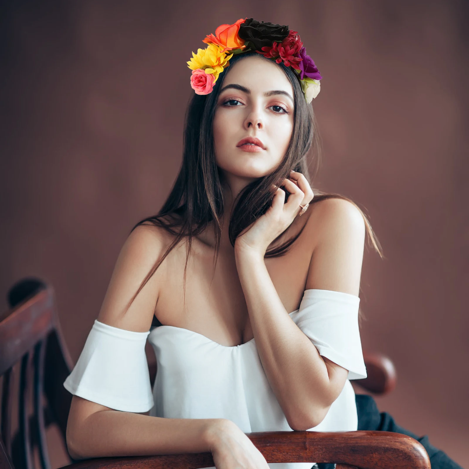 

Rose Headb Halloween Party Hair Clasp Flower Crown Accessories Women Girls Costume Makeup Chic Gift Unique Design