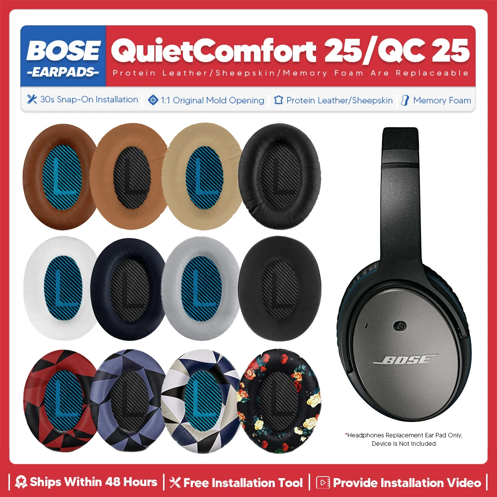

Сменные амбушюры для Bose QuietComfort 25 QC25, аксессуары для беспроводных наушников, амбушюры для наушников, пенопластовые детали для ремонта