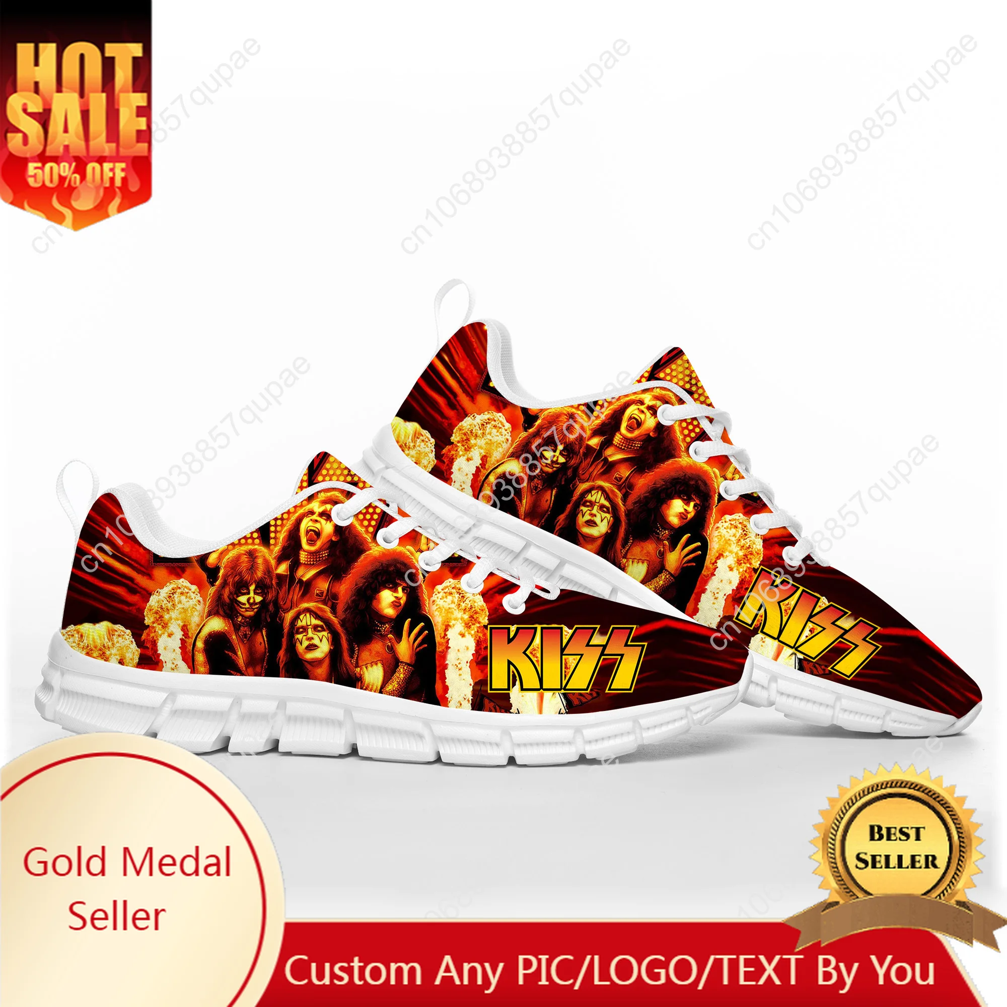 Heavy Metal Kiss Rock Band Music Sports Shoes Mens Women Teenager Sneakers Casual Custom High Quality Couple Shoes