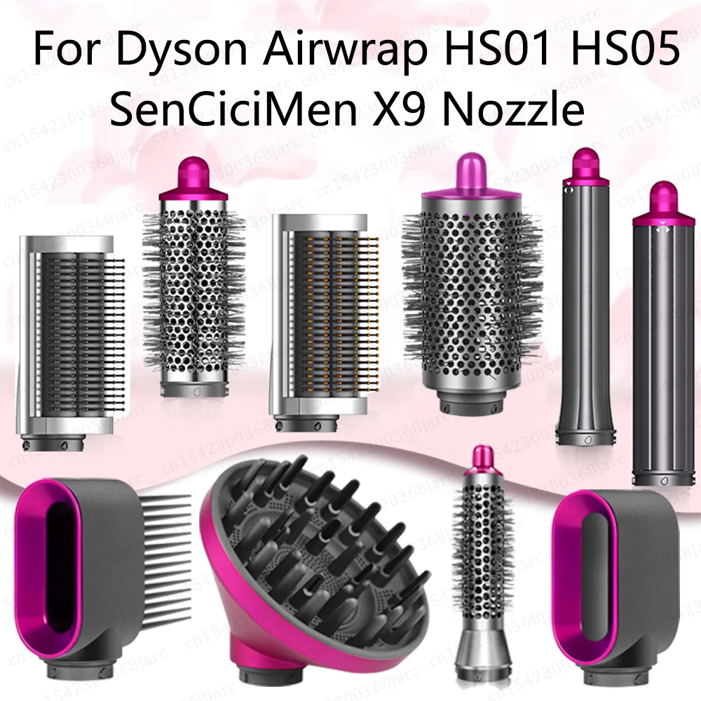 Hair Curler Nozzle For Dyson Airwrap HS01 HS05 Sencicimen X9 Hair Dryer Accessories Multi Hair Styler Hard Soft Smoothing Brush