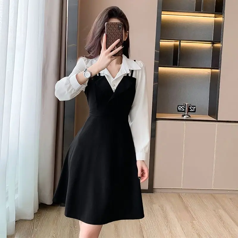 Woman Long Sleeve Dress Shirt Harajuku Beach High Quality Luxury Hot Aesthetic A Line Thic Y2k Tshirts Dresses For Women Chiffon