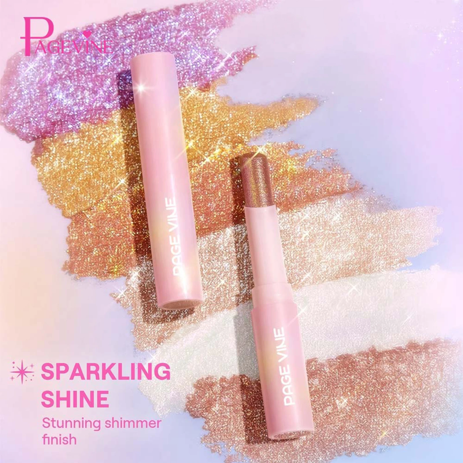 6-color eyeshadow stick set - highlighter with pearlescent glitter and matte effect, waterproof long-lasting makeup, no smudging