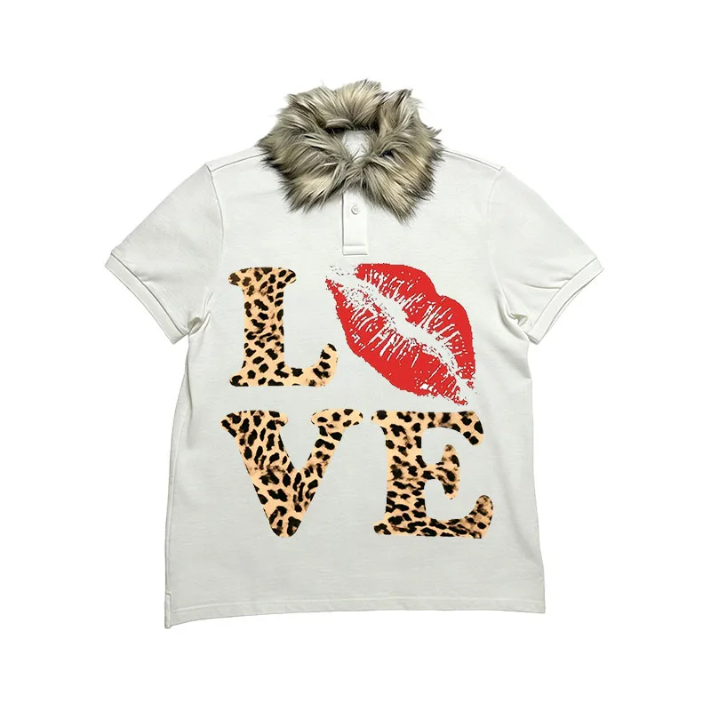 2025 inverno nova moda feminina harajuku rua tendência combinação mao colarinho manga curta camiseta gótico y2k roupas