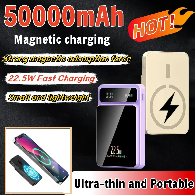 

Беспроводное магнитное зарядное устройство Xiaomi Power Bank Magsafe, портативная внешняя батарея с супер быстрой зарядкой, подходит для Iphone 15 16