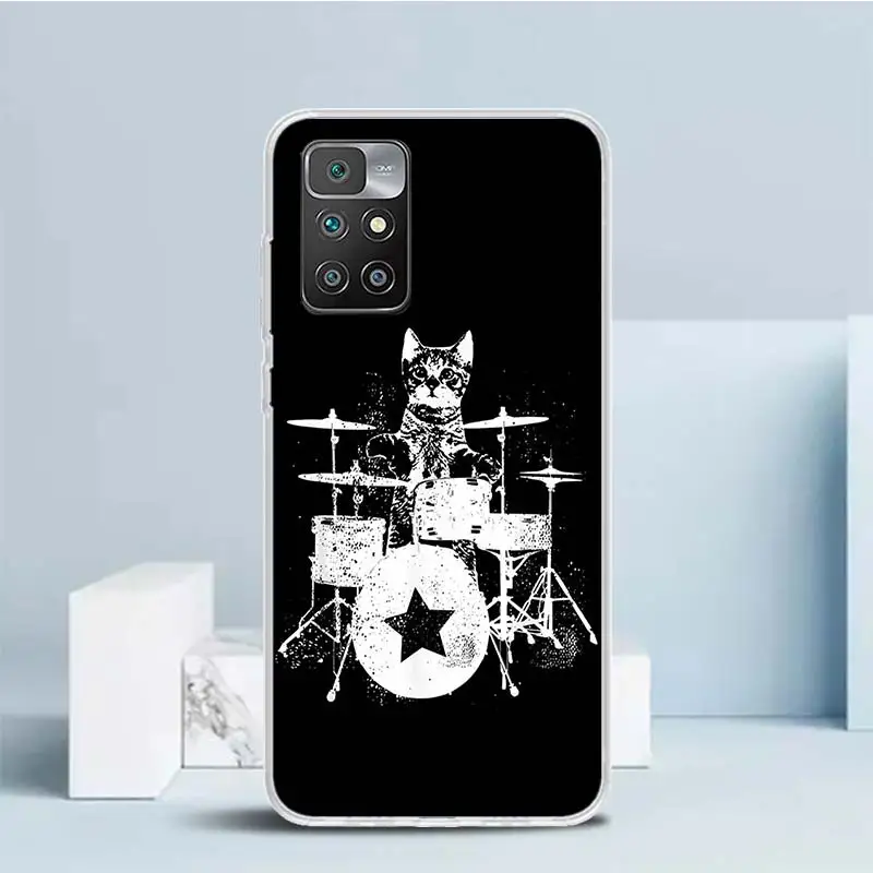 Capa macia para Redmi, Instrumento Musical Drum Rock Print Phone Case, 12, 12C, 10, 10A, 10C, 9, 9A, 9C, 9T, 8, 8A, 7, 7A, k20, 6 pro, 6A, S2, Pa K40