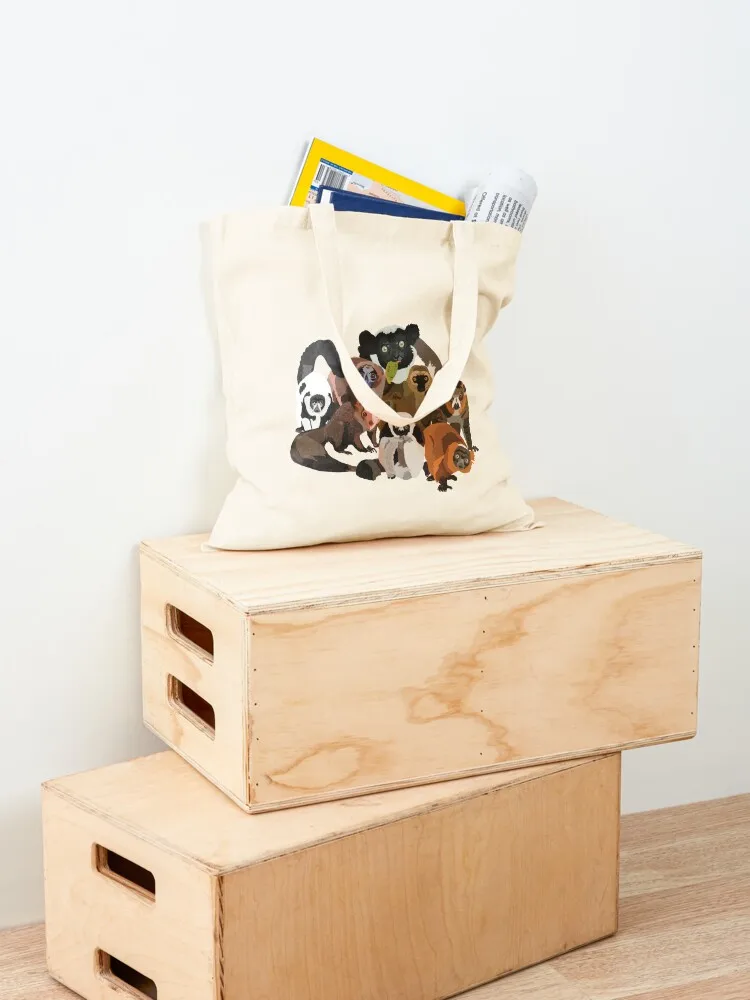 L is for Lemur Tote Bag shopping bag logo university shopper bag Canvas Tote