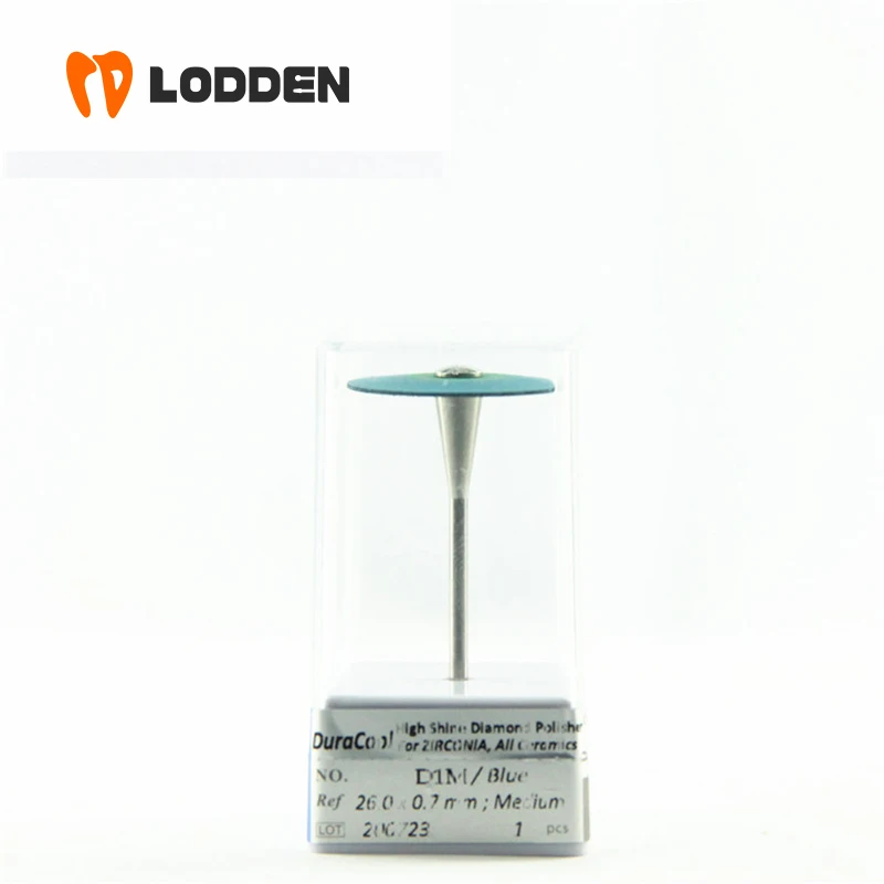 

LODDEN Dental Diamond Polishers for Zirconia Lithium Disilicate or All Ceramics D1M Medium Rubber Pregmamt Diamond Polishing Bur