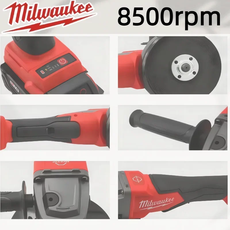 Milwaukee Smerigliatrice angolare senza spazzole 125mm Lucidatrice Macchina da taglio Interruttore a paletta senza blocco Utensili elettrici a batteria