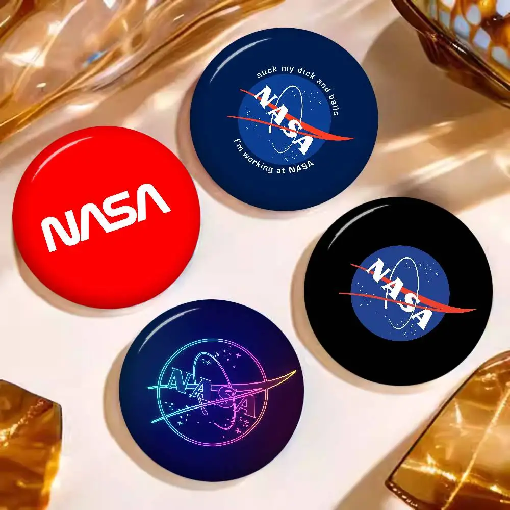 USA N-Nasas Logo Soft Button Pin Bright Printed Icon Gift For Friends Badge Collar Brooch Lapel Pin Metal