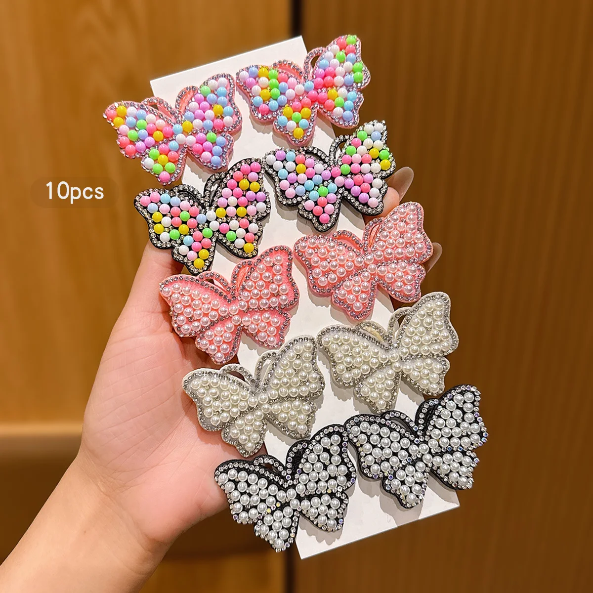 10 colors of random headwear, colorful butterfly hair clip