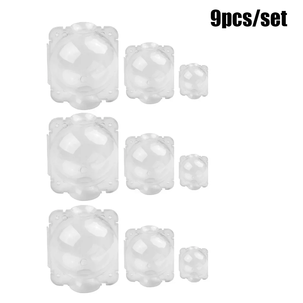 9pcs Plant Rooting Device Transparent PP Plastic High Pressure Propagation/Ball Box Growing/Grafting Reusable Safety