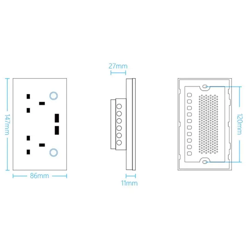 Tuya wi fi inteligente usb tomada de parede tomada elétrica universal 15a interruptor toque energia carga sem fio funciona com alexa google