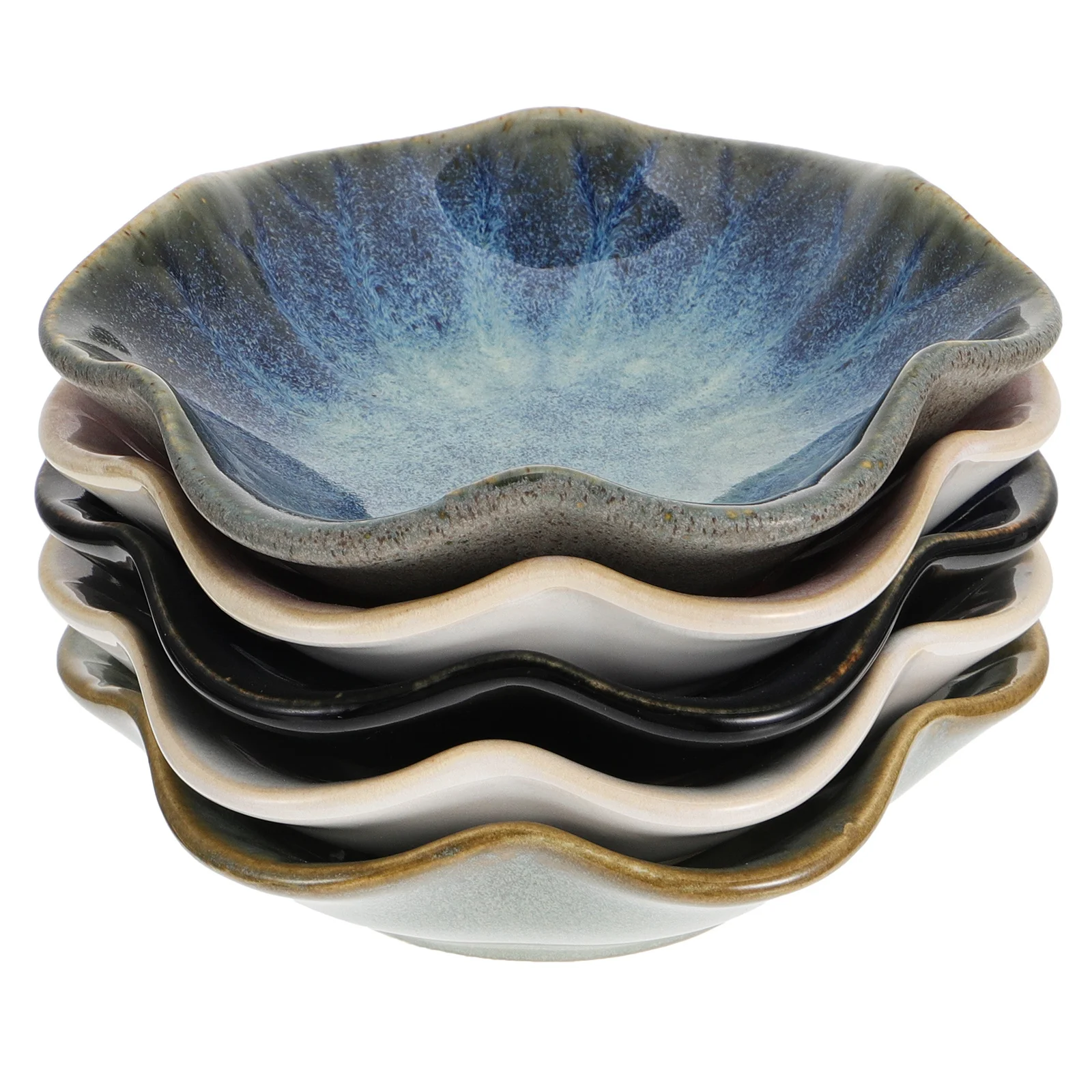 

1Set Ceramic Sauce Dishes Lotus Leaf Shape Snack Plates for Home Restaurant Use Assorted Color Long Lasting