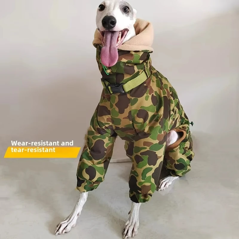 

Fashion Super-thick Camouflage Whippet Dog Clothes Winter Turtle Neck Quilted Italian Greyhound Coat Warm Adjustable Dog Jacket