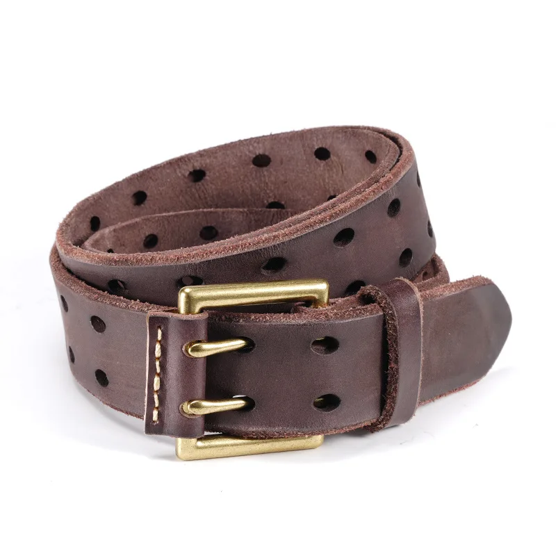 

Men's belt retro first layer cowhide needle buckle belt foreign trade versatile middle-aged and young jeans belt men's spot