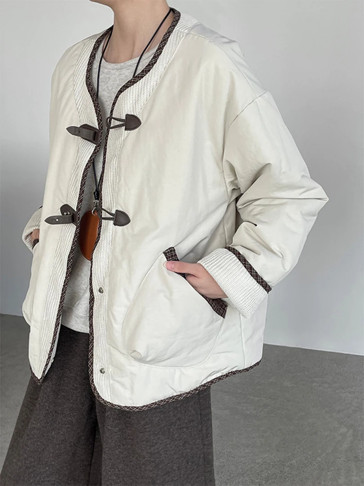 FANAN Minimalisme Katoenen jassen voor dames Ronde hals Enkele rij knopen Lange mouw Dikke warme parka Modejassen 20025 Winter Nieuw