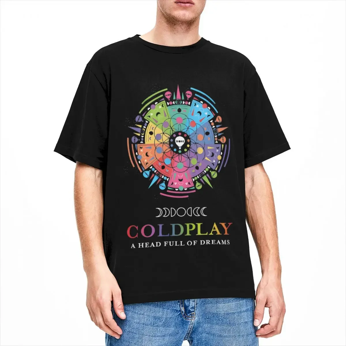 Mens T Shirt Hip Hop Coldplays Band T-Shirts Hippie Beach Tees Streetwear Casual 100% Cotton Clothes Birthday Gift