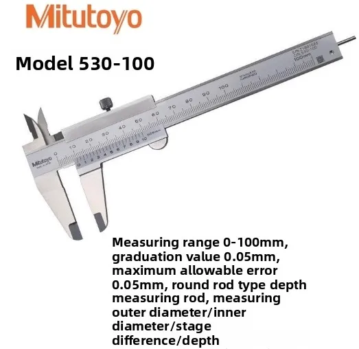 

Mitutoyo Japan Manufacturing Caliper 530-100 101 108 114 115 Measurement Range 0-150/200/300mm Vernier Caliper Resolution 0.05mm