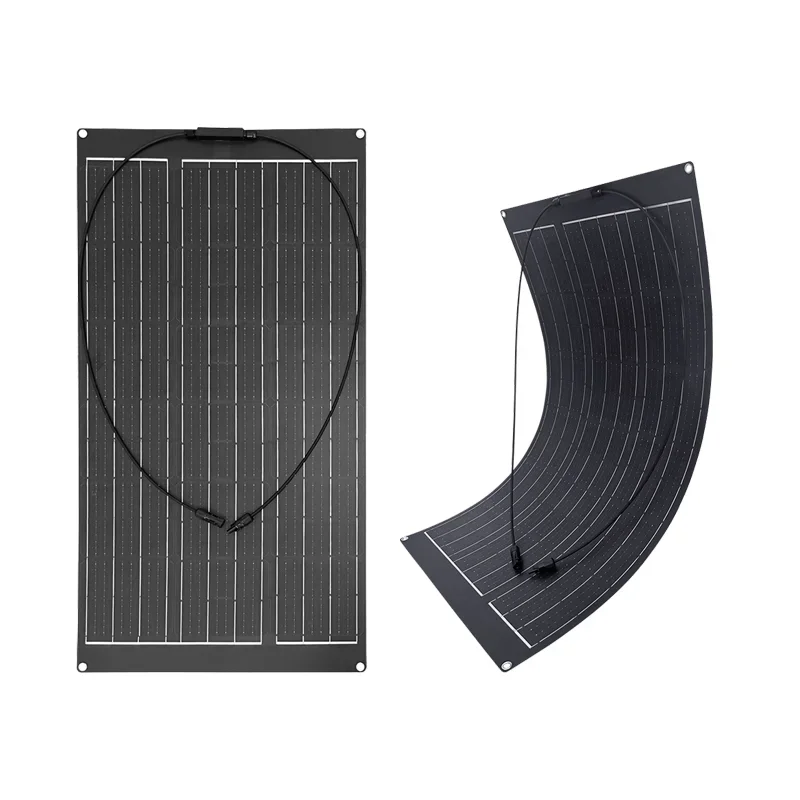 All Black Monocrystalline 100W 200W 18V Solar Energy Ultra Lightweight Flexible Solar Panel For Solar Power System/RV