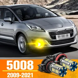 2 sztuk przednie światło przeciwmgielne LED żarówki akcesoria dla Peugeot 5008 2009-2021 2010 2011 2012 2013 2014 2015 2016 2017 2018 2019 2020