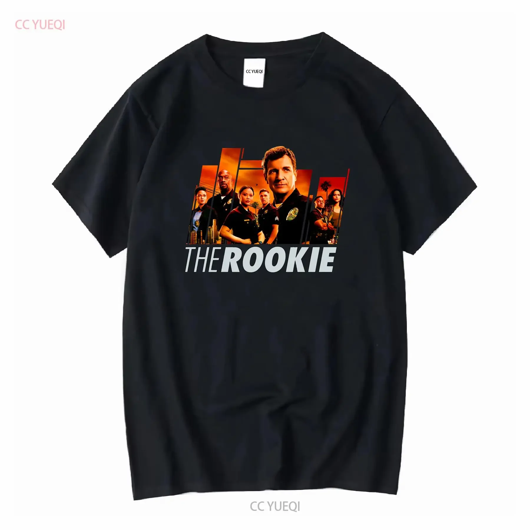 تي شيرت كلاسيكي من The Rookie Fanart بأكمام طويلة أو قصيرة عتيق مغسول ناعم كاجوال للجنسين للارتداء اليومي