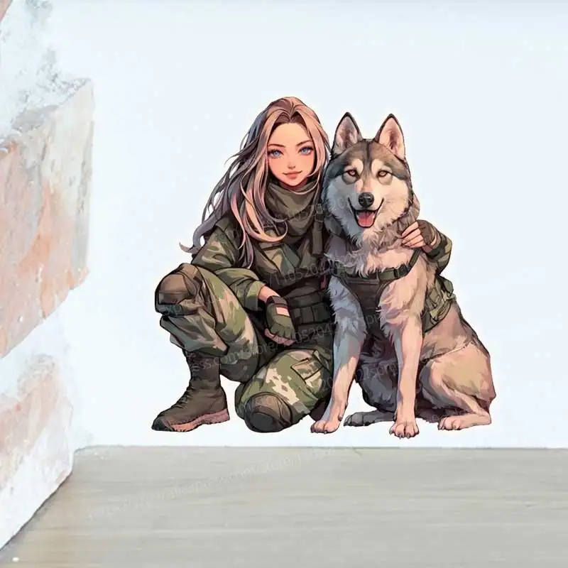 Loyal Guardian Husky Decal Stickers Vinyl Artwork Laptop Car Decorations AA101