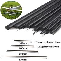 1/5/10pc Carbon Fiber Round Rod D:1-18mm(L:100/200/250/500mm) High Strength Light Weight DIY Composite Accessory for RC Airplane