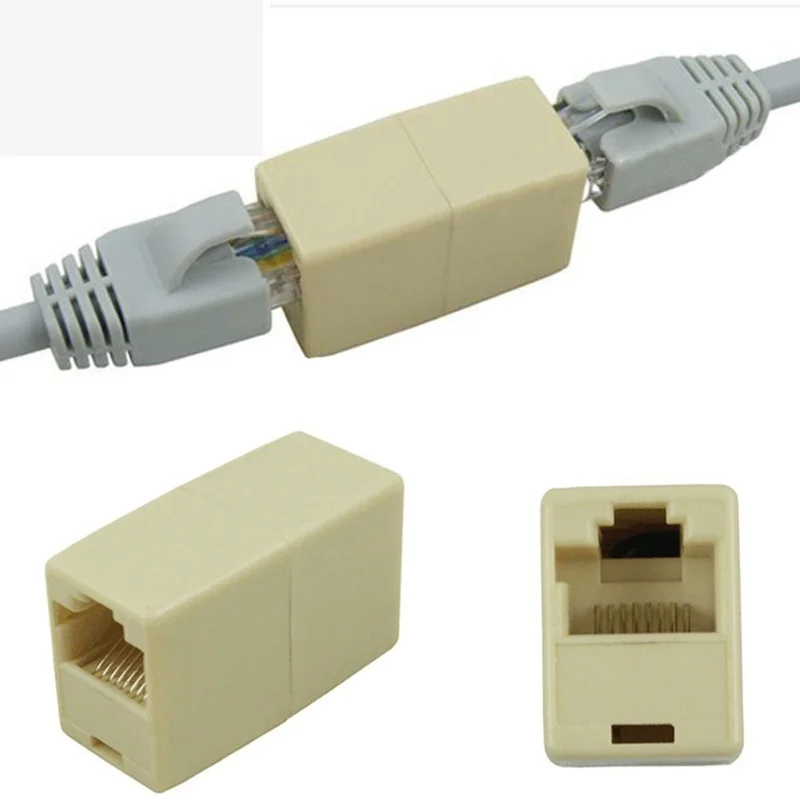 Adaptador de enchufe RJ45 CAT5, extensor de Cable de red LAN, 10 piezas, herramientas de Internet