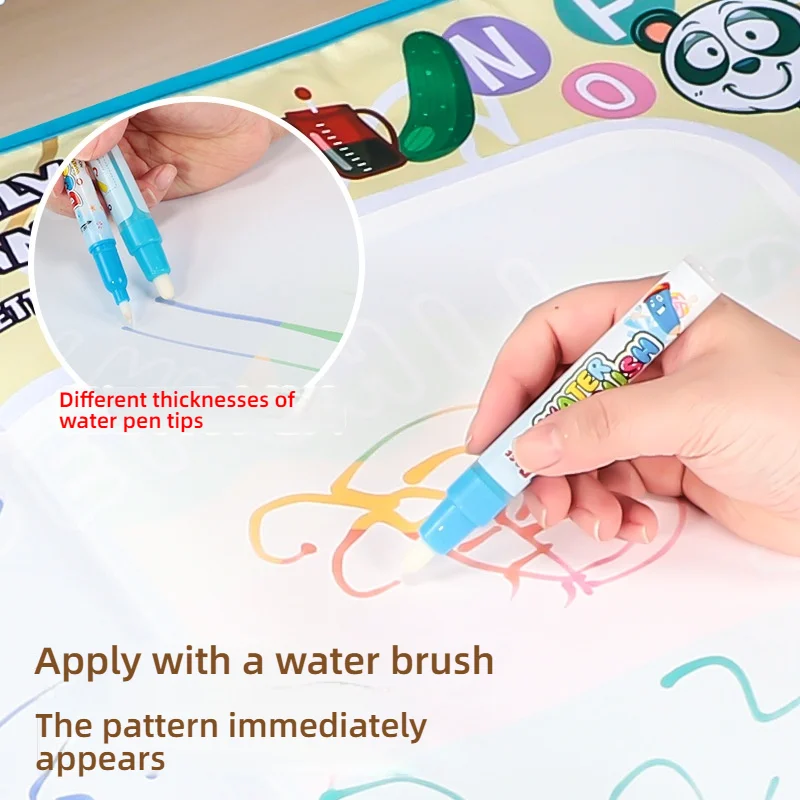 Large Size Magic Water Drawing Mat for Kids, Reusable Mess-Free Aqua Doodle Blanket, Toddlers Educational Painting Toy with Wate