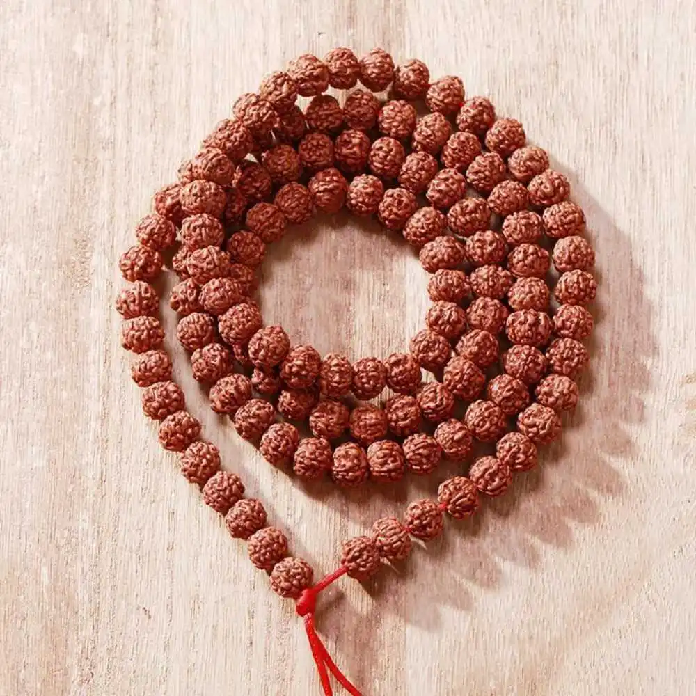 8MM RUDRAKSHA FACE RUDRAKSH MALA NEPAL 109 BEADS PRAYER YOGA Inspiration Practice Classic Elegant Wrist Pray Meditation Chain